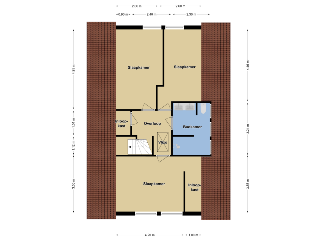 View floorplan of 1e Verdieping of Noordereiland 14