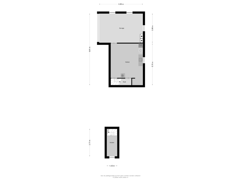 Bekijk plattegrond van Souterrain van Poeldonksedijk 5