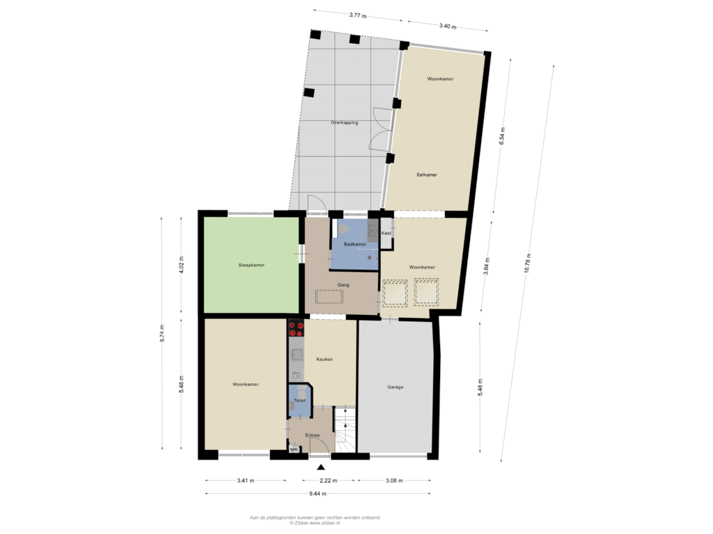 Bekijk plattegrond van Begane grond van Spoorstraat 38