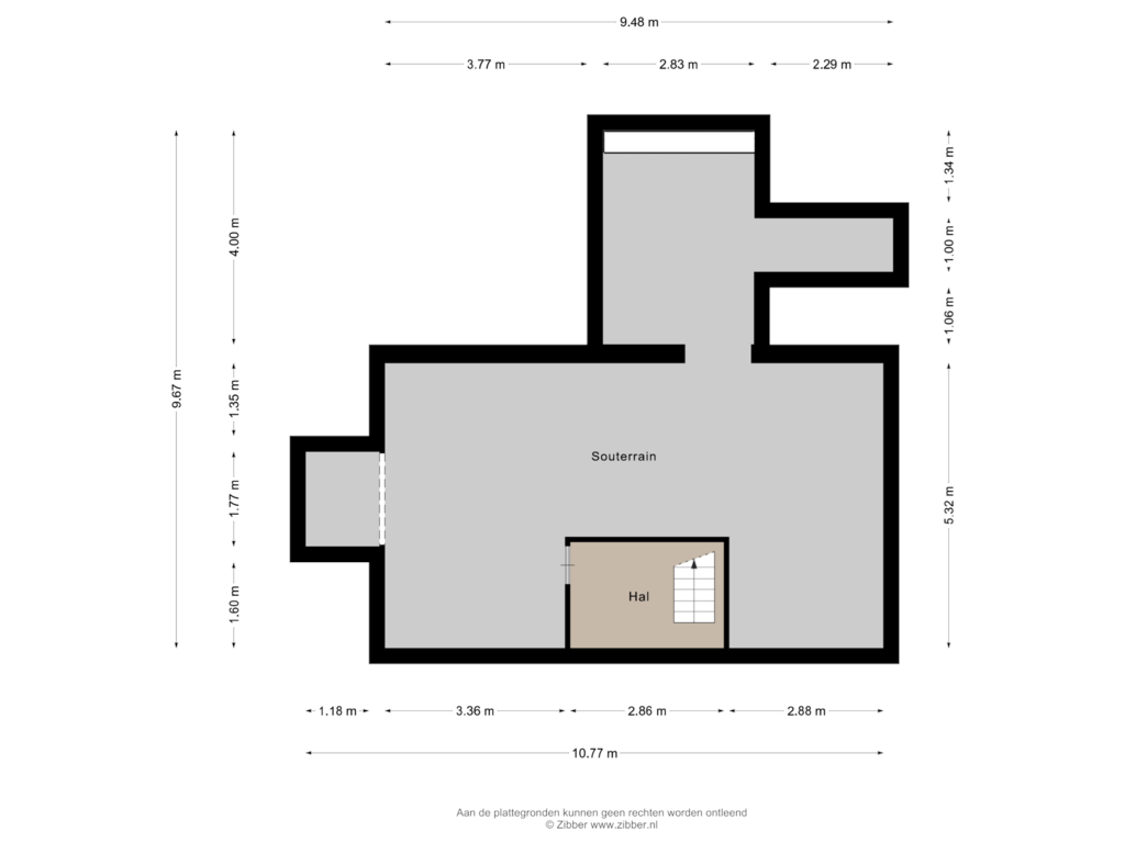 Bekijk plattegrond van Souterrain van Spoorstraat 38