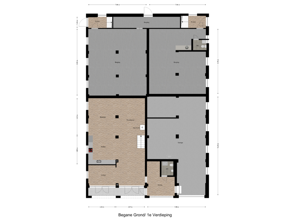 Bekijk plattegrond van Begane Grond/ 1e Verdieping van Gesterweg 18