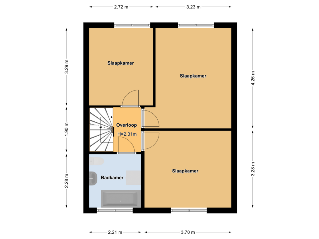 View floorplan of 1e Verdieping of Regenboog 36