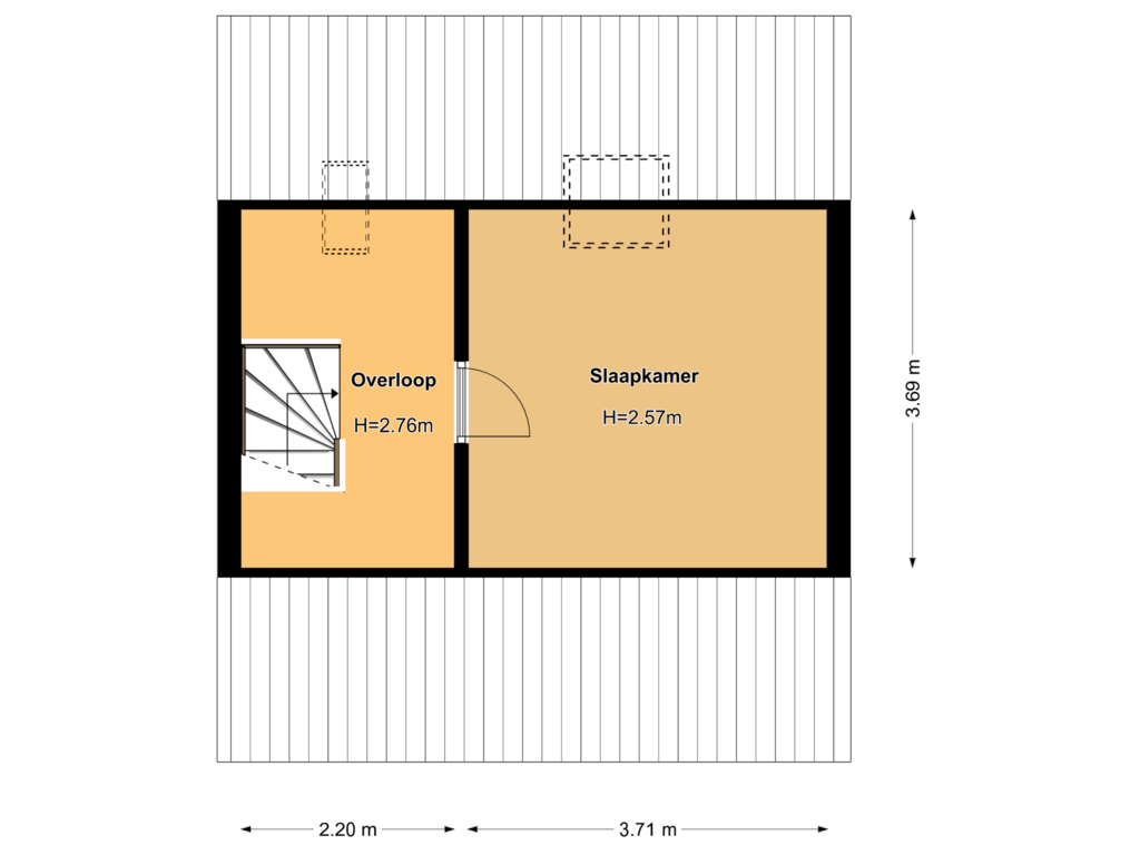 View floorplan of 2e Verdieping of Regenboog 36