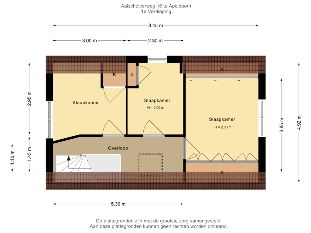 Bekijk plattegrond van 1e Verdieping van Aalscholverweg 16