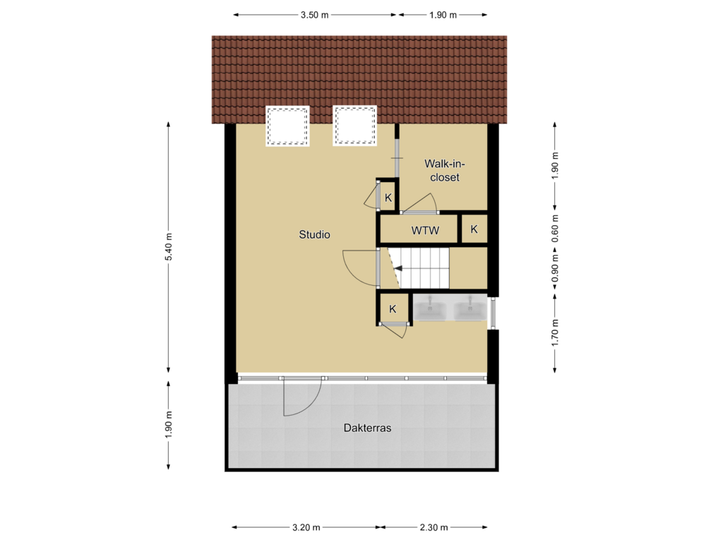 View floorplan of 2e verdieping of Heemraadlaan 43