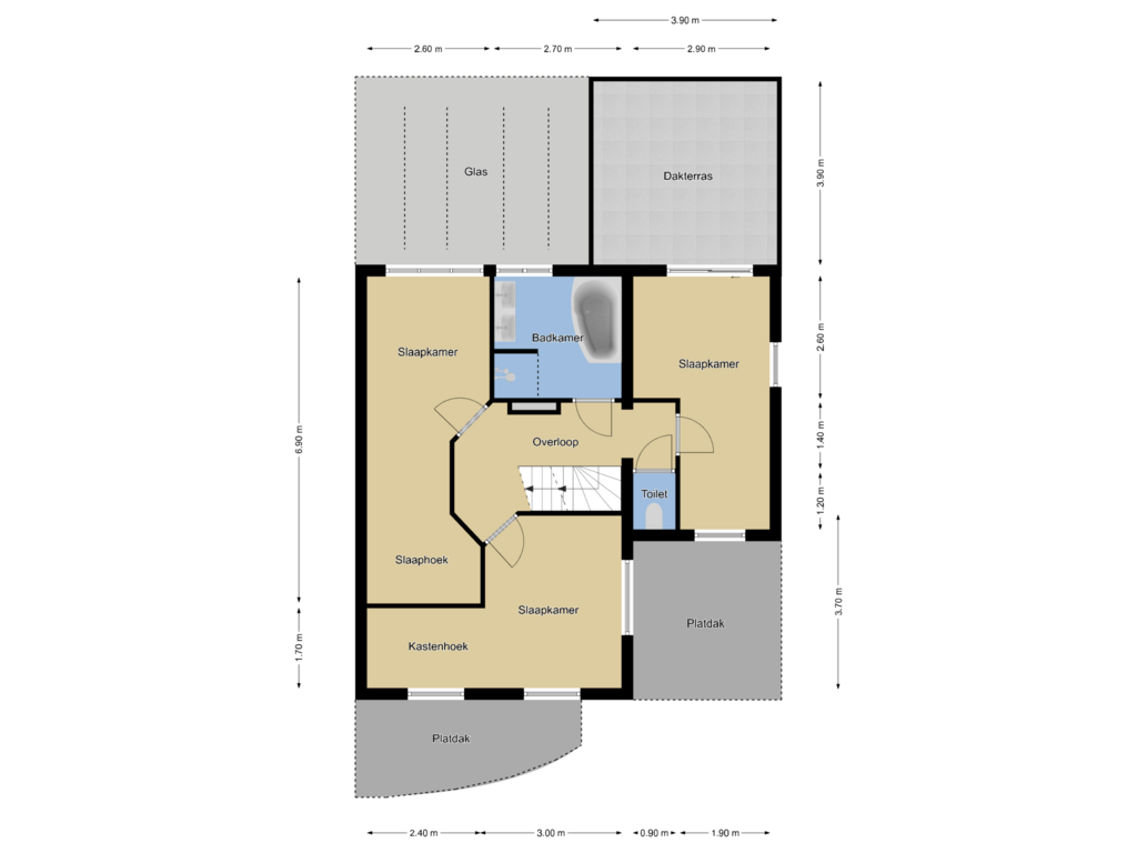 View floorplan of 1e verdieping of Heemraadlaan 43