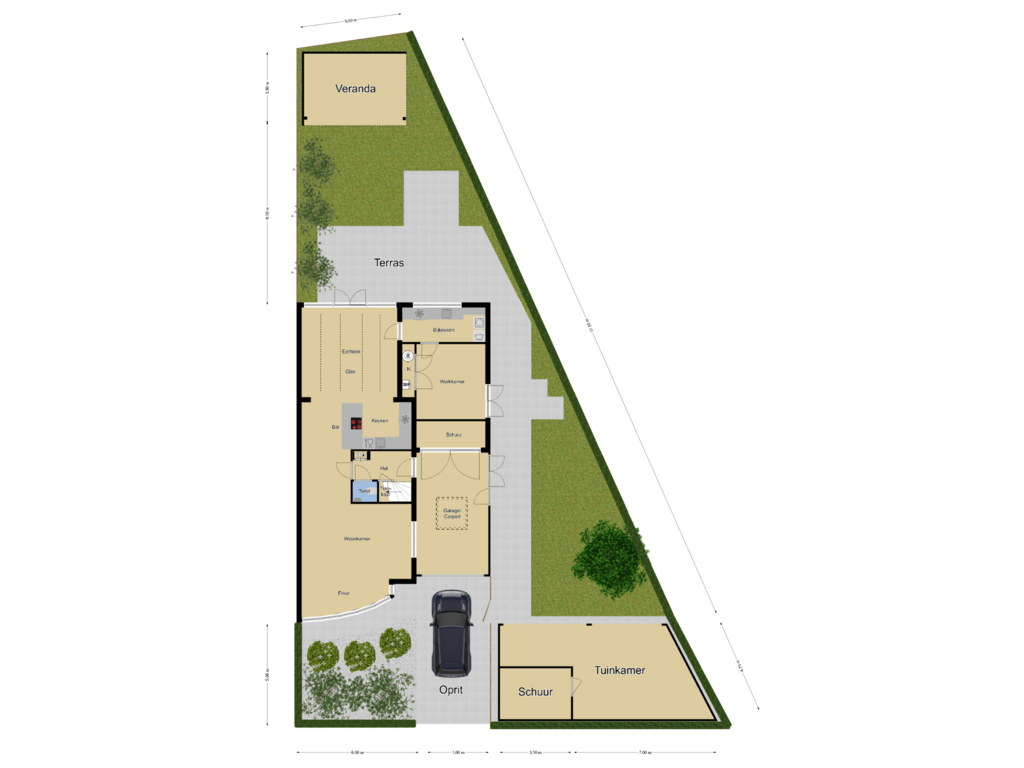 View floorplan of Perceel overzicht of Heemraadlaan 43