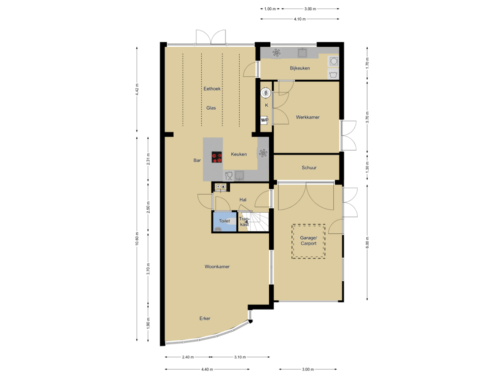 View floorplan of Begane grond of Heemraadlaan 43