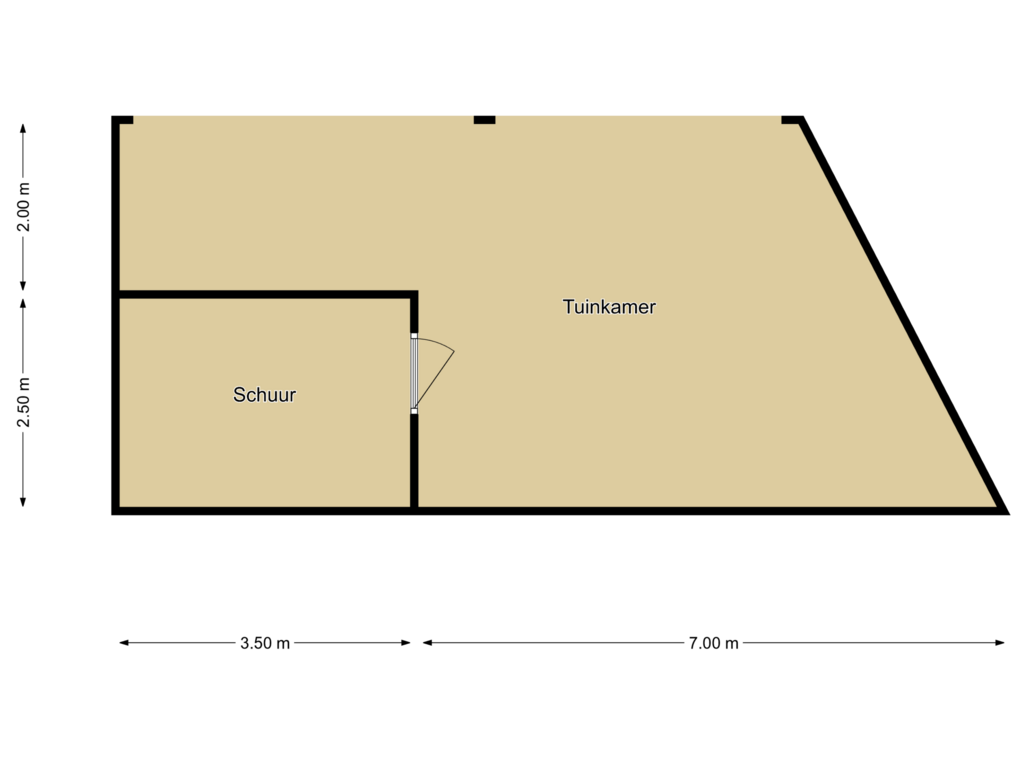 View floorplan of Schuur + Tuinkamer of Heemraadlaan 43