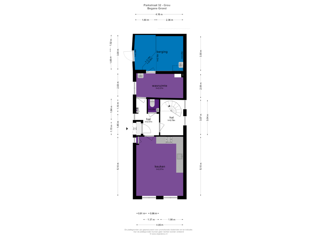 Bekijk plattegrond van BEGANE GROND van Parkstraat 32