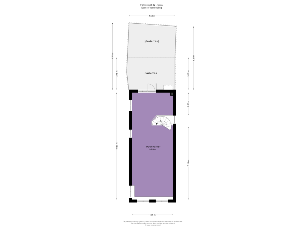 Bekijk plattegrond van EERSTE VERDIEPING van Parkstraat 32