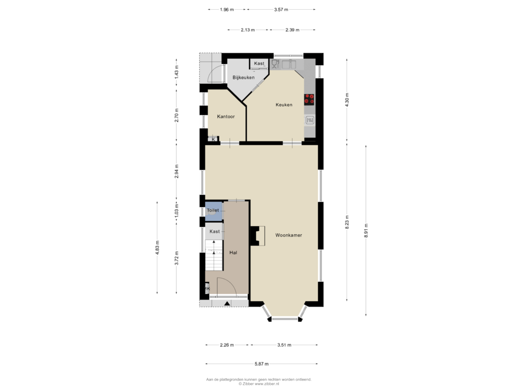 Bekijk plattegrond van Begane grond van Deventerstraat 23