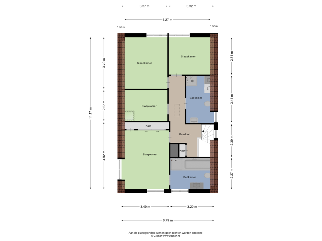 View floorplan of Eerste Verdieping of van Houdringelaan 32