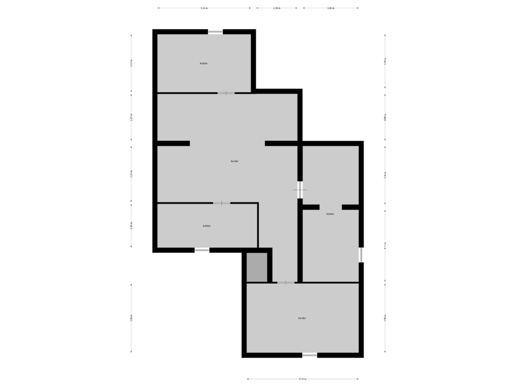 Bekijk plattegrond van Kelder van Burgemeester Smeetsstr 27