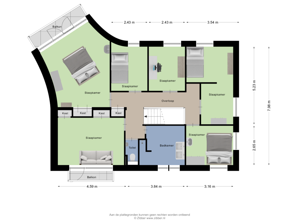 Bekijk plattegrond van Eerste Verdieping van Vondellaan 8