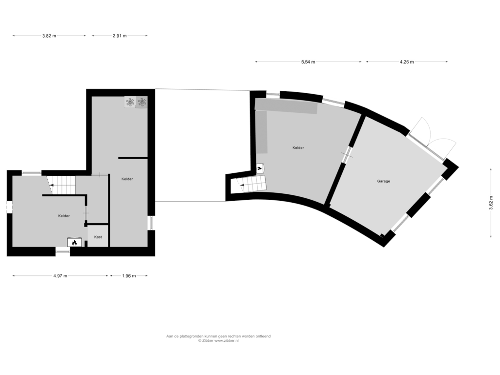 Bekijk plattegrond van Kelder van Vondellaan 8