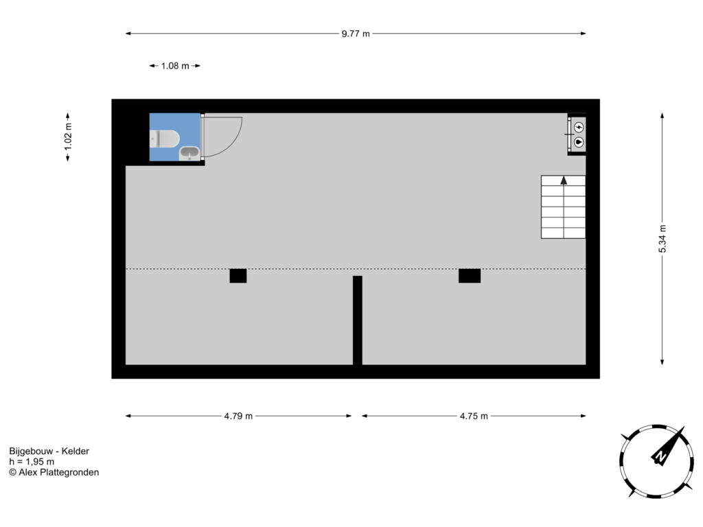 View floorplan of Bijgebouw - Kelder of Verlengde Kerkeboslaan 6