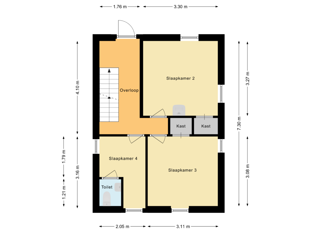 Bekijk plattegrond van Eerste verdieping van Pastoor Gillisstraat 23