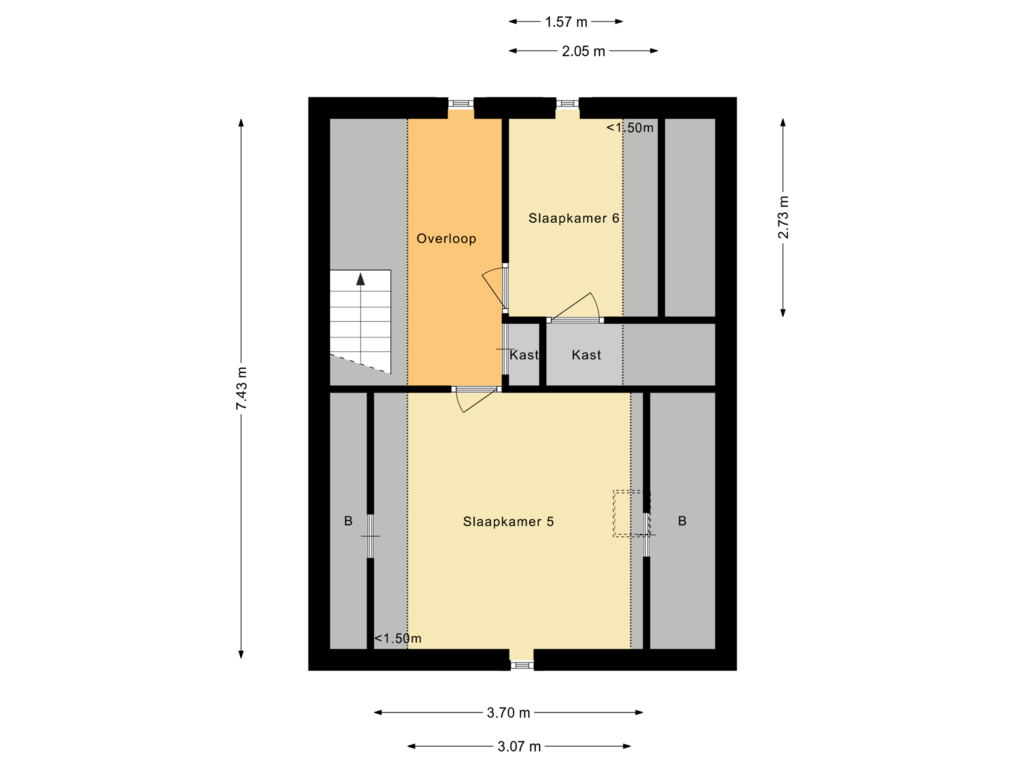 Bekijk plattegrond van Tweede verdieping van Pastoor Gillisstraat 23