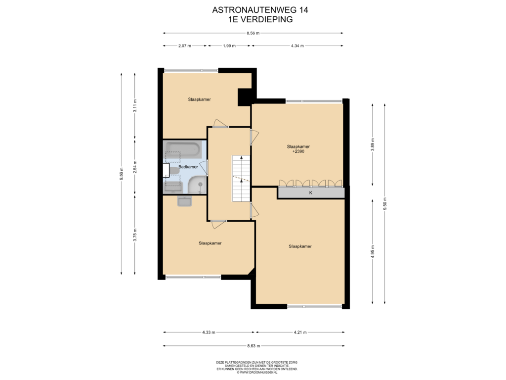 View floorplan of 1E Verdieping of Astronautenweg 14