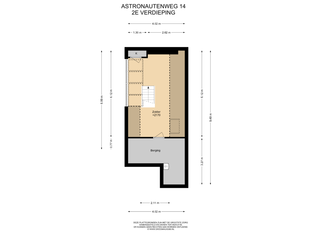 View floorplan of 2E Verdieping of Astronautenweg 14