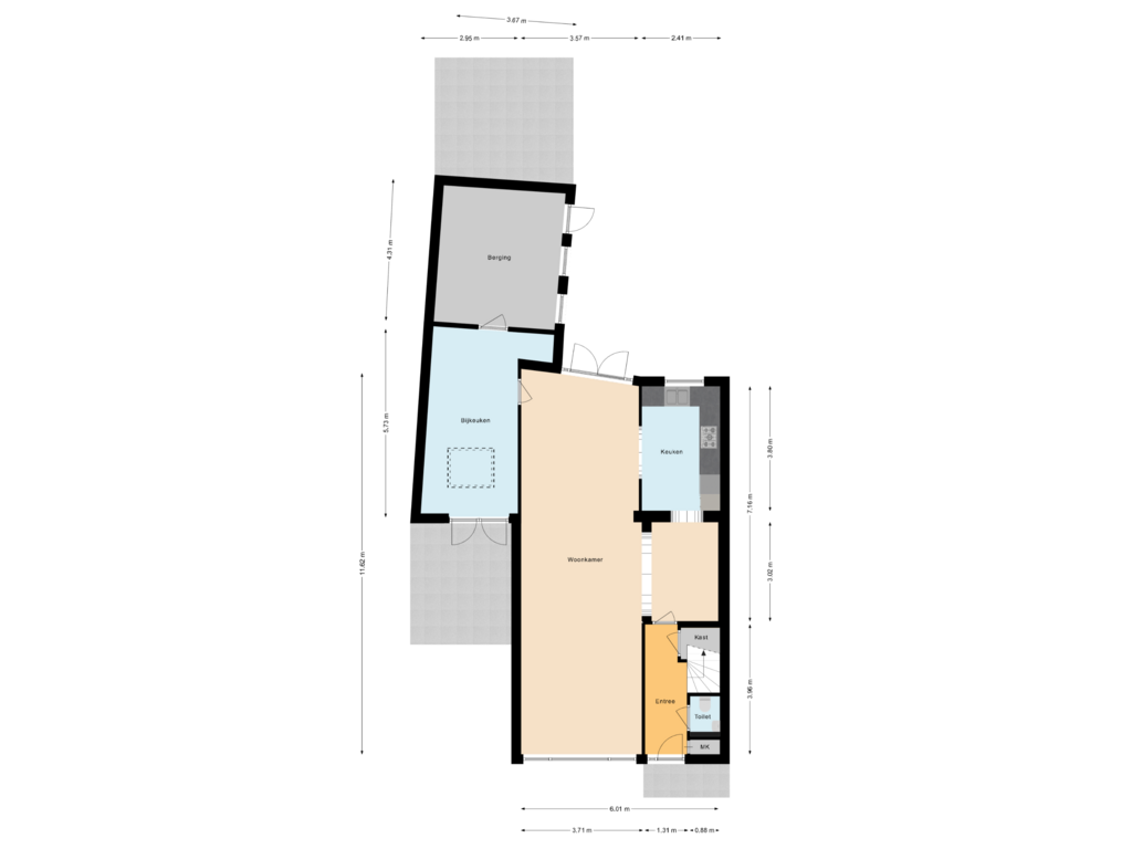 Bekijk plattegrond van Begane grond van Meidoornstraat 5