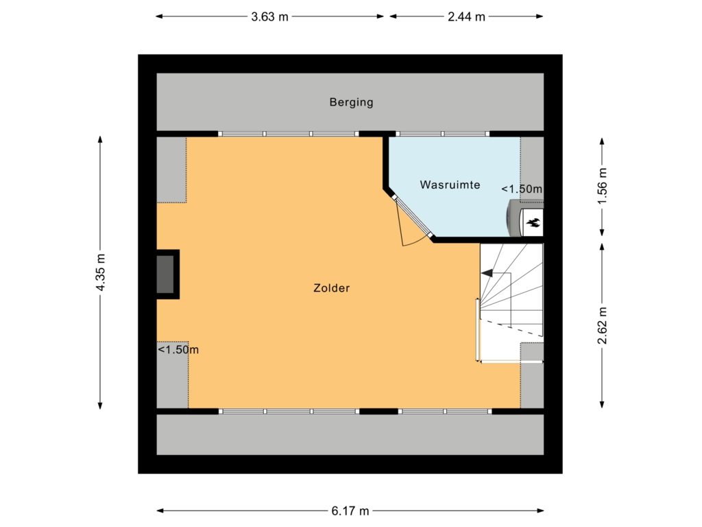 Bekijk plattegrond van Tweede verdieping van Meidoornstraat 5