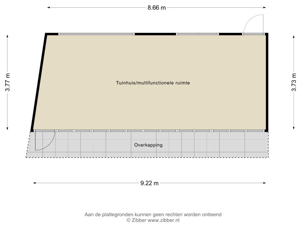 Bekijk plattegrond van Tuinhuis van Karveel 3