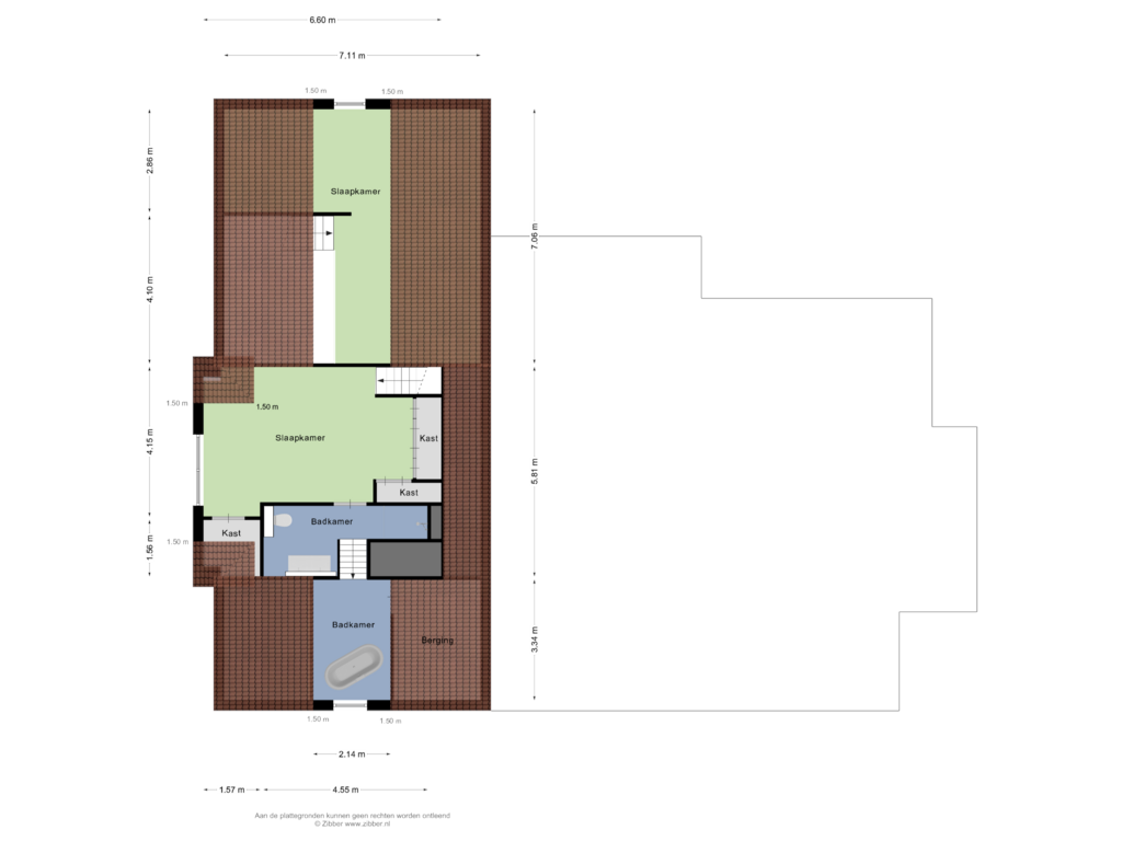 Bekijk plattegrond van Eerste verdieping van Tweede Zijweg 3