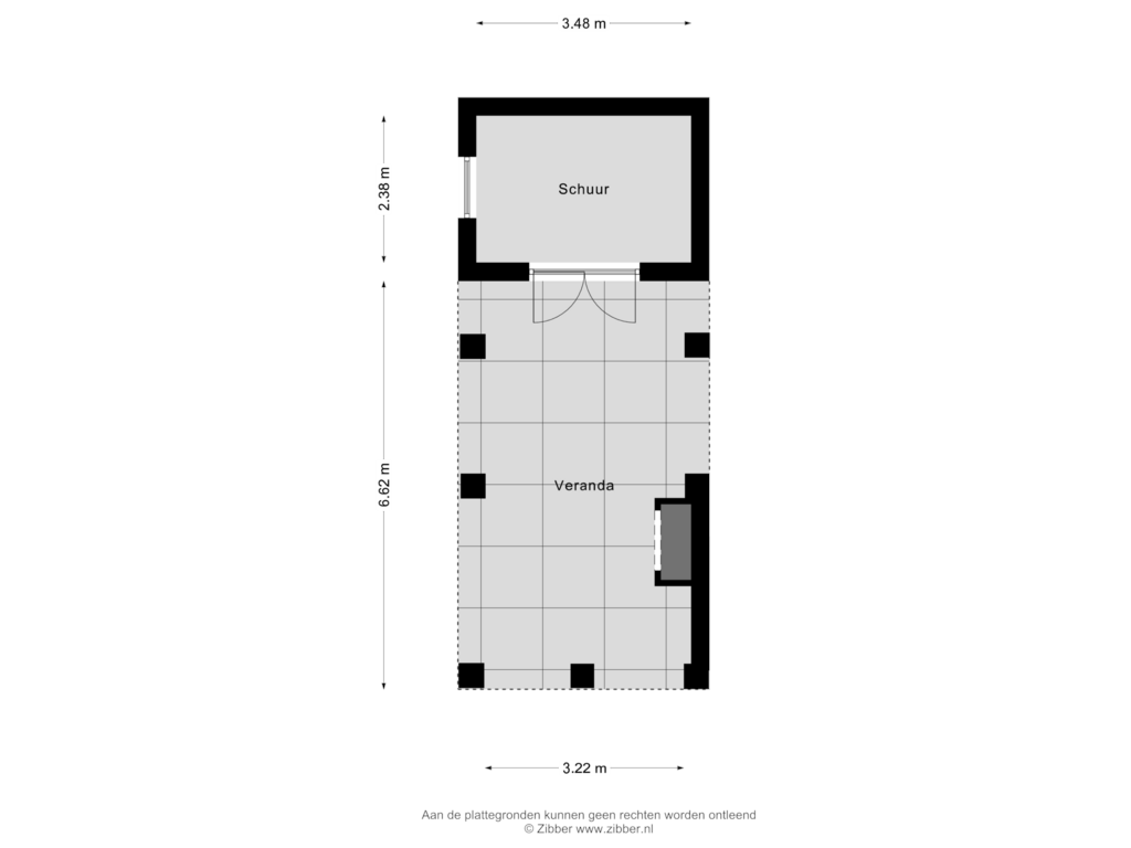 Bekijk plattegrond van Schuur van Tweede Zijweg 3