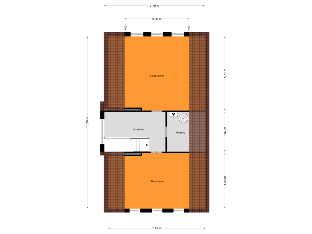 View floorplan of Tweede Verdieping of Hein Jordansstraat 26