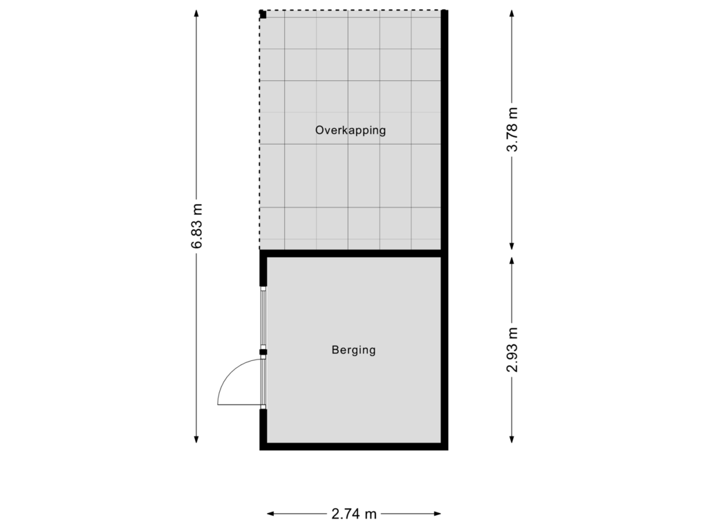 View floorplan of Berging of Hein Jordansstraat 26