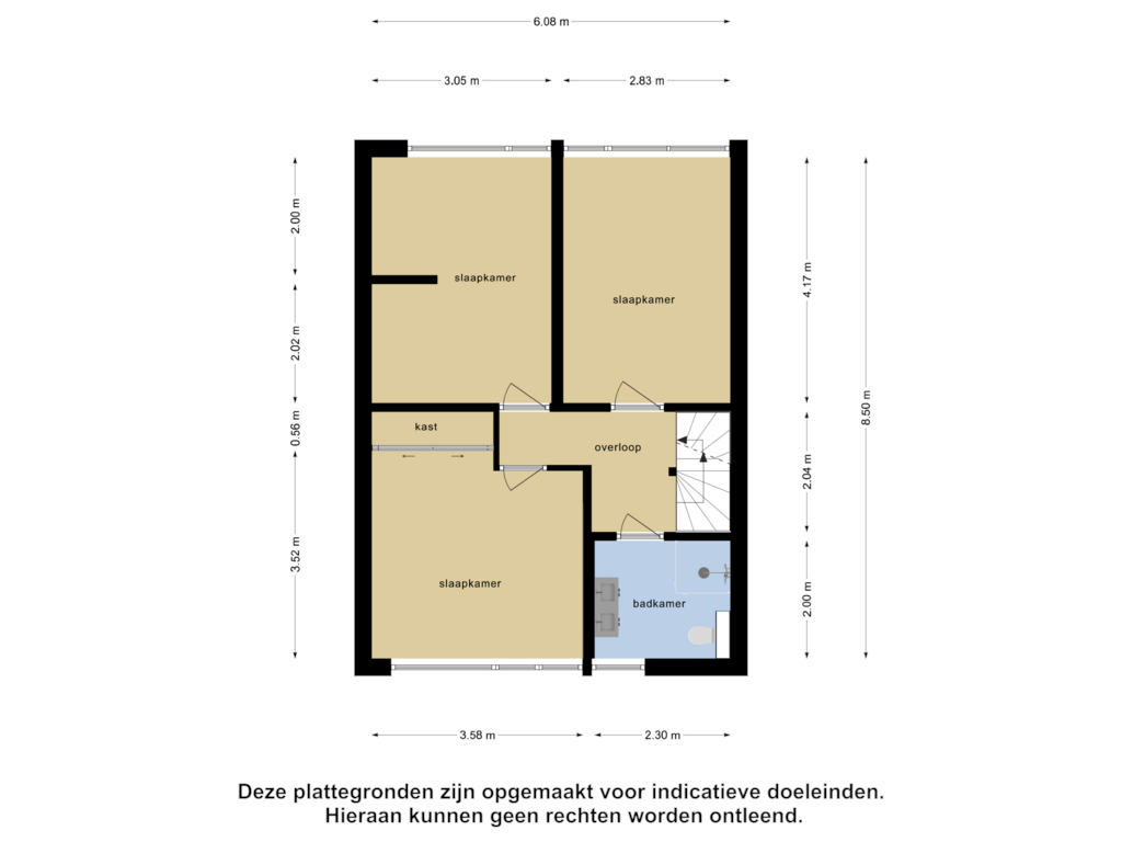 Bekijk plattegrond van Eerste Verdieping van Jekerstraat 2