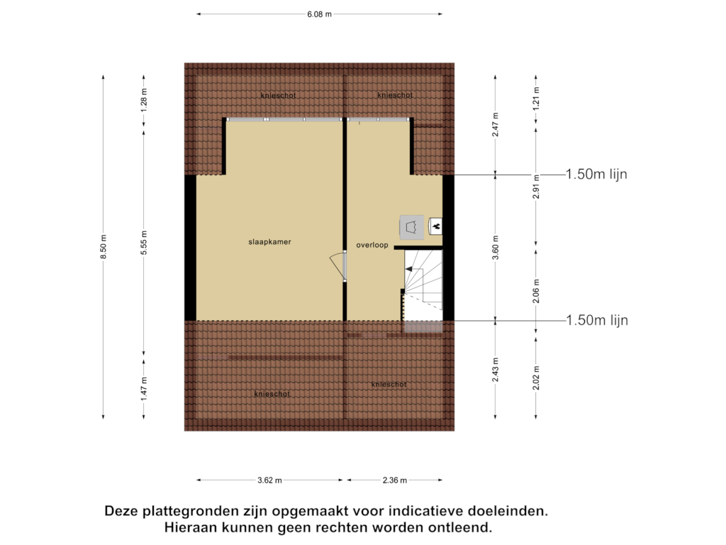 Bekijk plattegrond van Tweede Verdieping van Jekerstraat 2