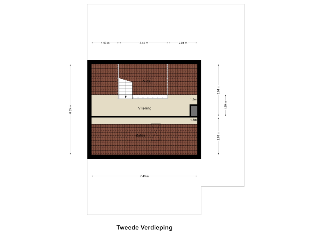 Bekijk plattegrond van Tweede Verdieping van Spaubeekerhof 21