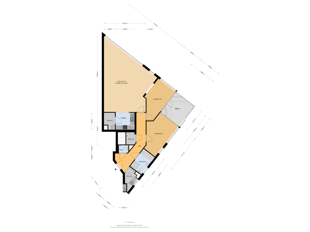 View floorplan of 17e verdieping of Zonnesteintoren 33