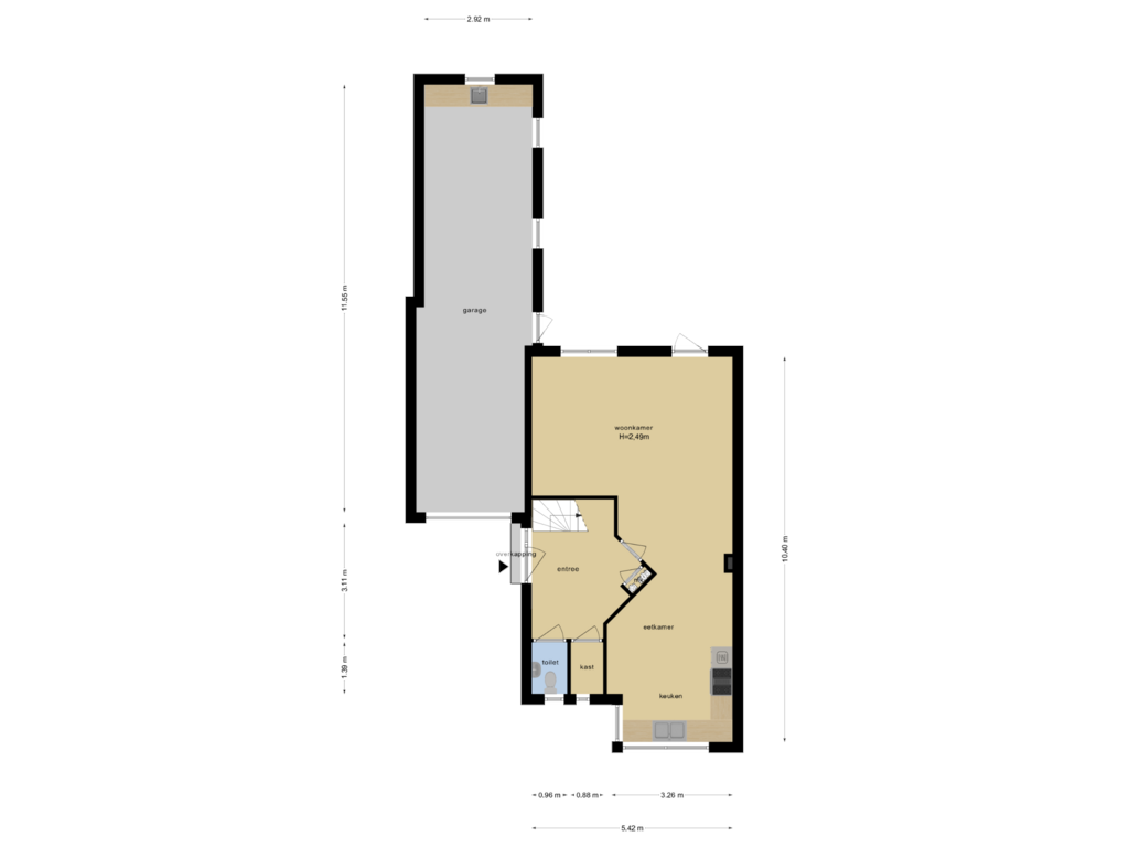 Bekijk plattegrond van Begane Grond van 't Oude Erf 8