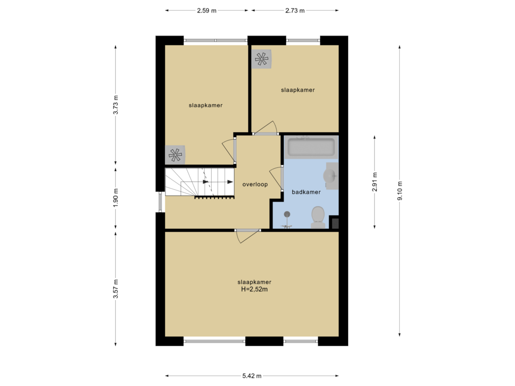 Bekijk plattegrond van Eerste Verdieping van 't Oude Erf 8