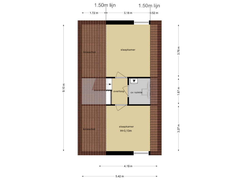 Bekijk plattegrond van Tweede Verdieping van 't Oude Erf 8