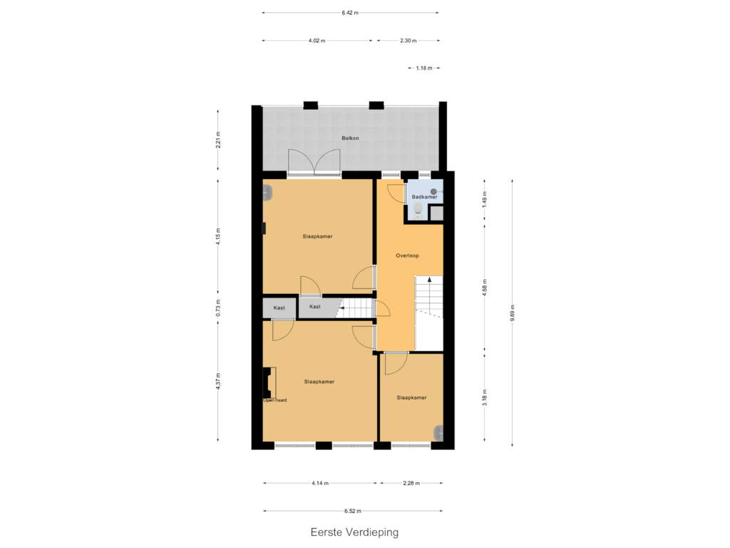 View floorplan of Eerste Verdieping of Havenpark 36