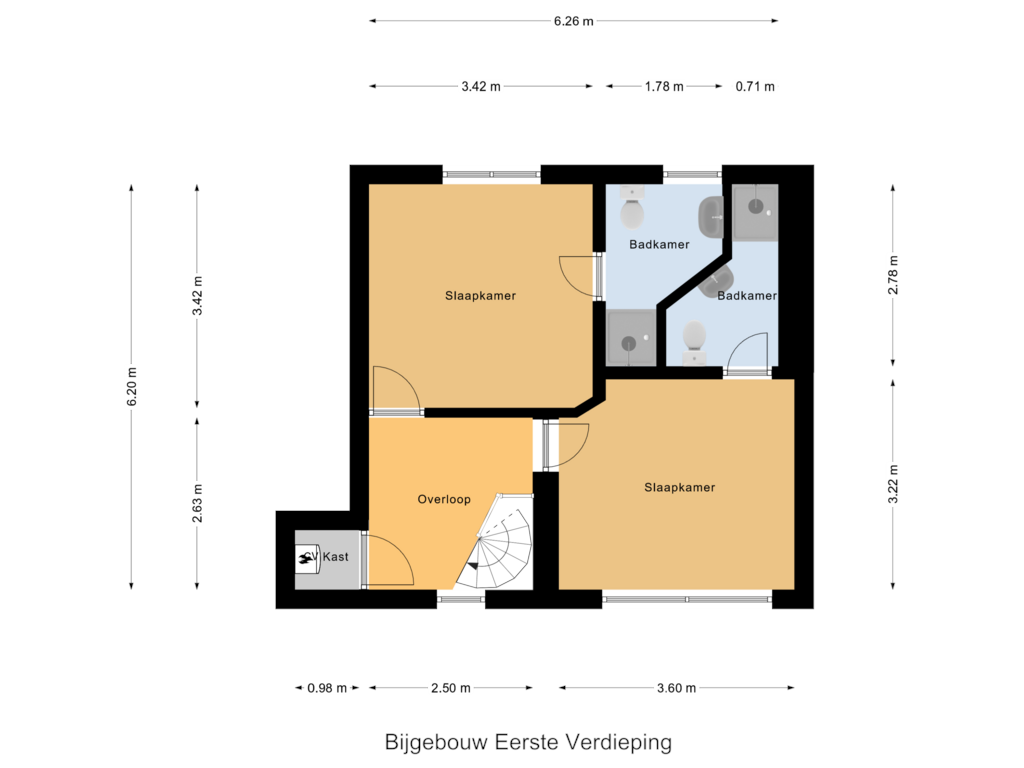 View floorplan of Bijgebouw Eerste Verdieping of Havenpark 36