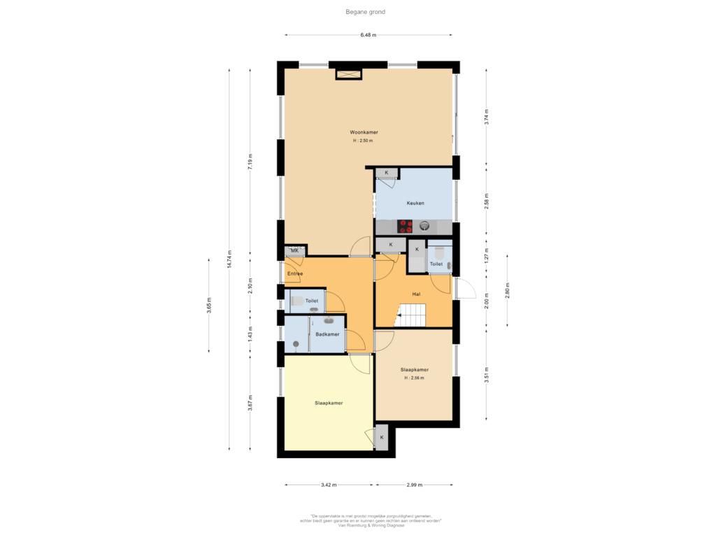 Bekijk plattegrond van Begane grond van Roerdomplaan 21