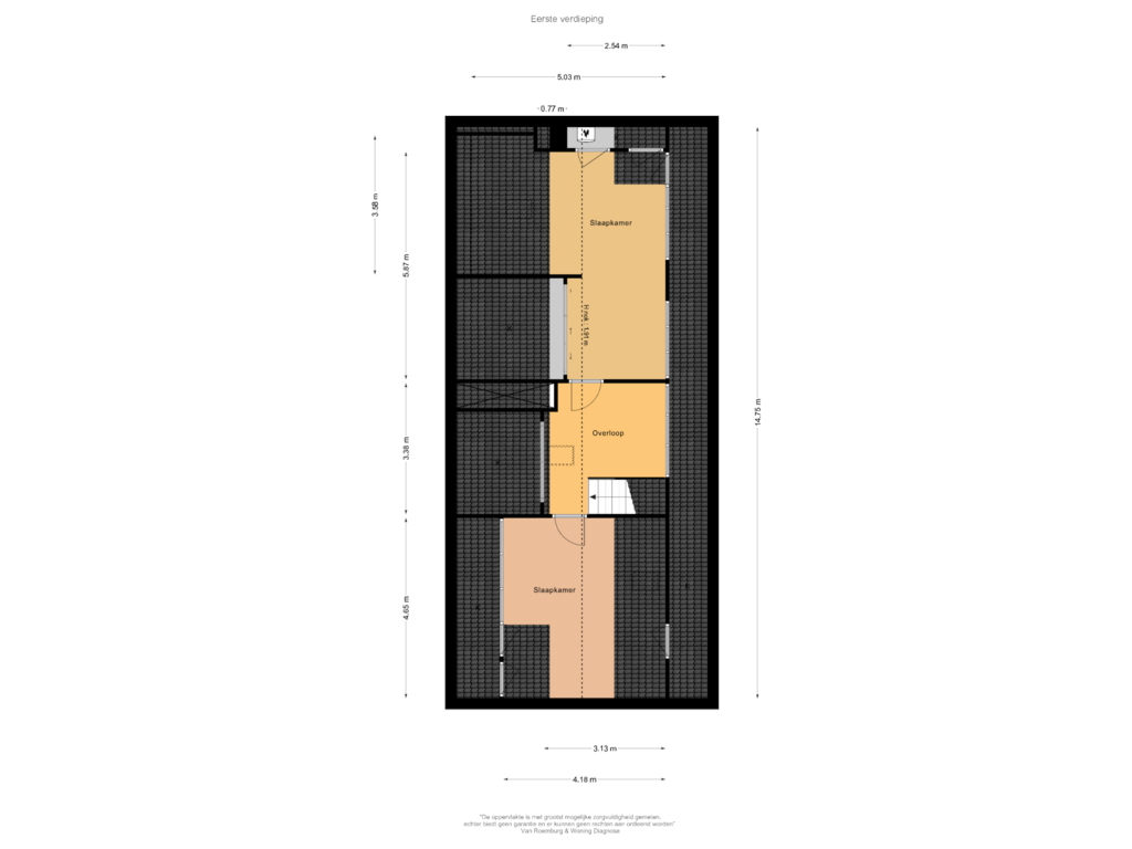 Bekijk plattegrond van Eerste verdieping van Roerdomplaan 21