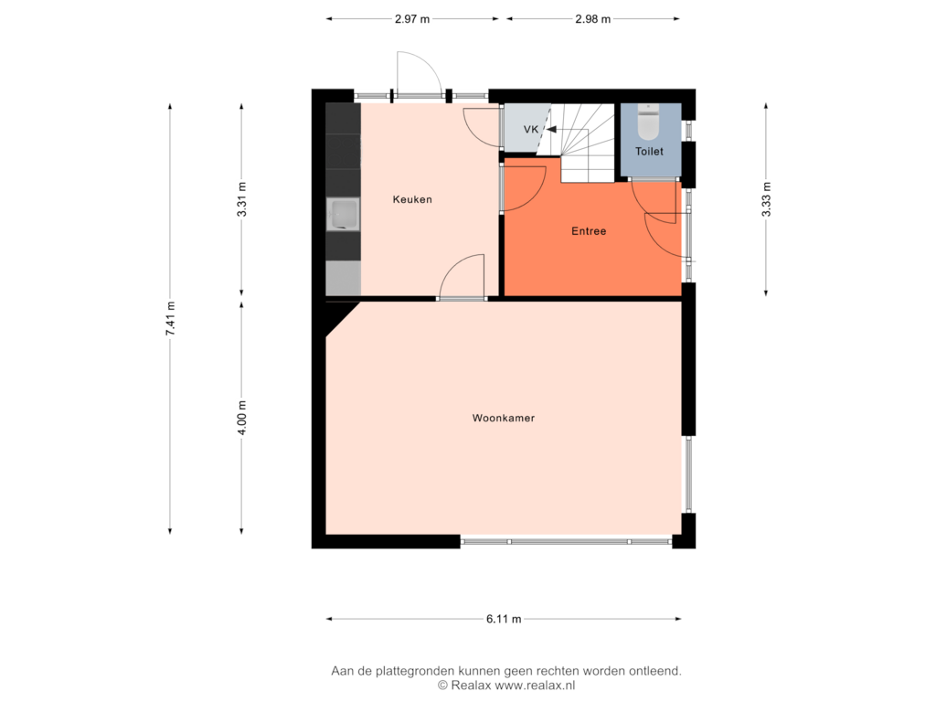 Bekijk plattegrond van Begane grond van Koningin Wilhelminastraat 9