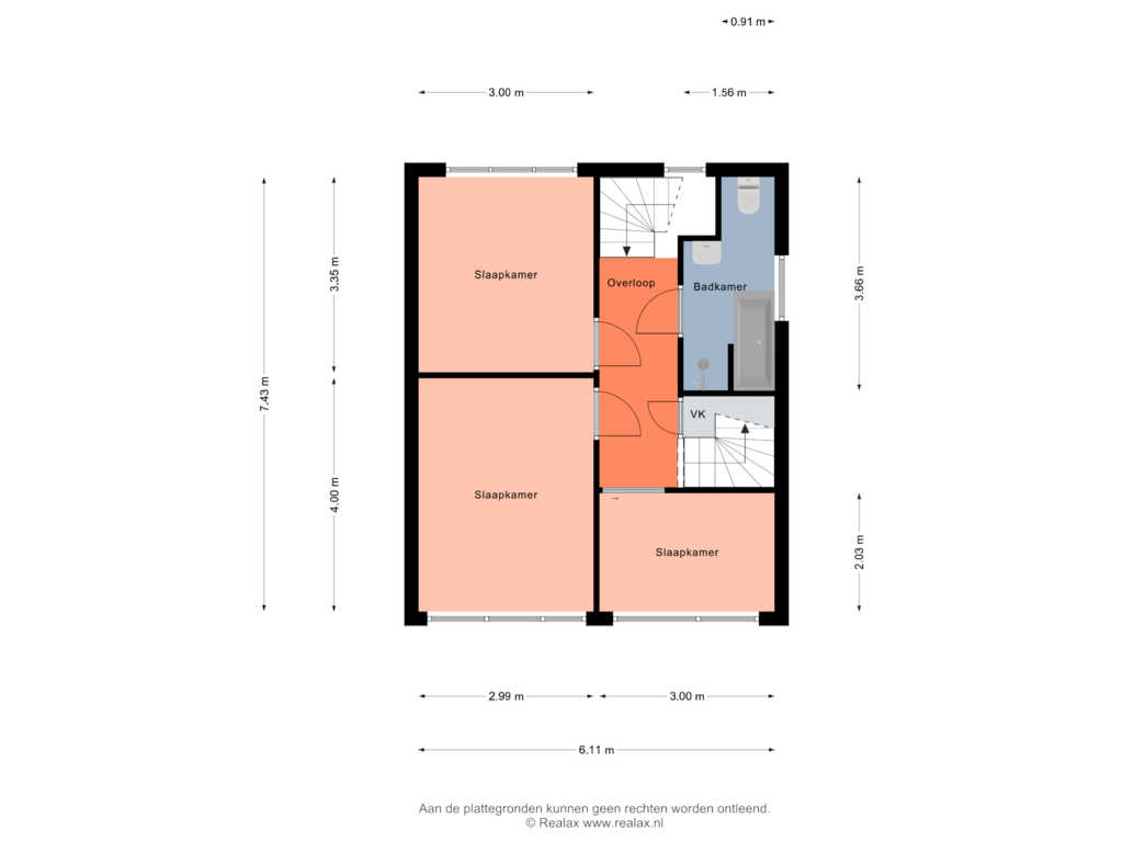 Bekijk plattegrond van Verdieping 1 van Koningin Wilhelminastraat 9