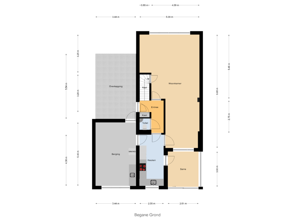 Bekijk plattegrond van Begane Grond van Hooiland 143