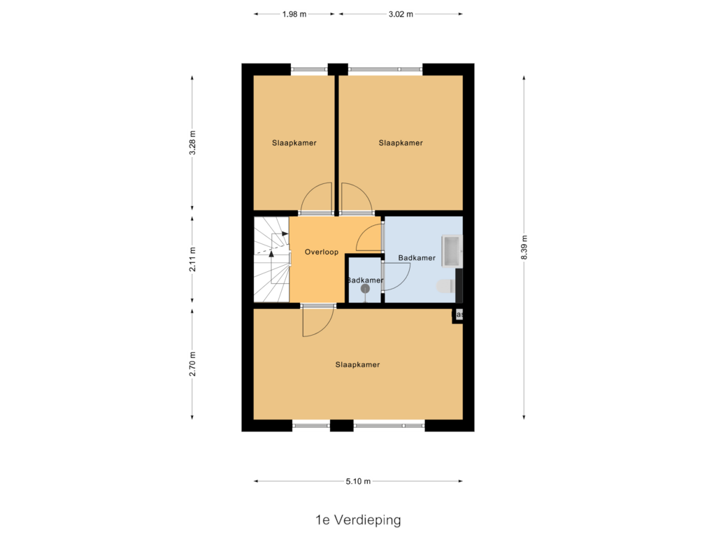 Bekijk plattegrond van 1e Verdieping van Hooiland 143