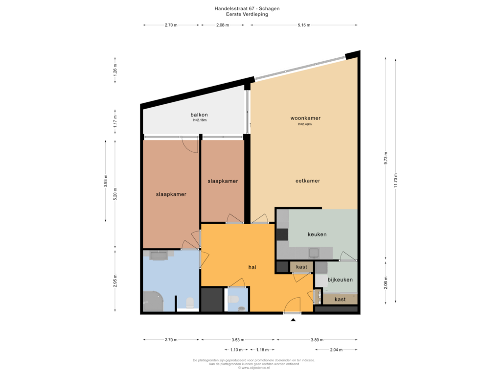 Bekijk plattegrond van EERSTE VERDIEPING van Handelsstraat 67