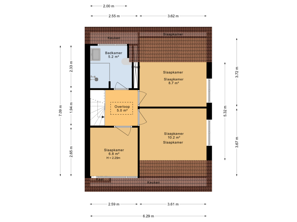 Bekijk plattegrond van 1e Verdieping van Dammeloane 1-A