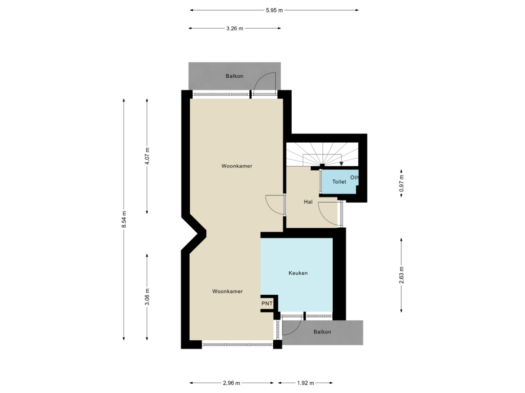 View floorplan of Eerste verdieping of Celebesstraat 29-A